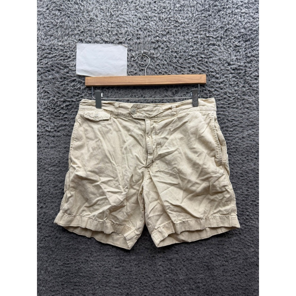 Todd Snyder New York Cotton-Linen Chino Hudson Shorts Beige Mens Size 31